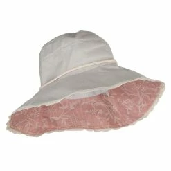 Jeanne Simmons Rose Floral Laced Crushable Hat -Adams Shop ld003cr grey 4 1