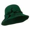 Something Special Wool Felt Cloche With Leaf 2 Something Special Wool Felt Cloche With Leaf -Adams Shop le001cl green 1