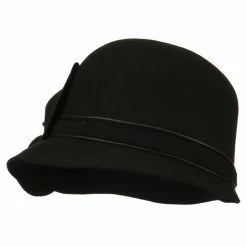 Jeanne Simmons Women's Flower Accent Wool Bucket Shape Cloche 15 Jeanne Simmons Women's Flower Accent Wool Bucket Shape Cloche -Adams Shop lf001cl black 4