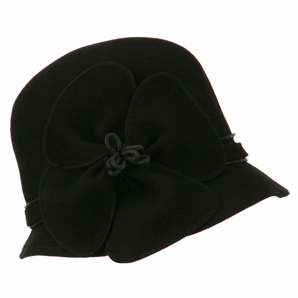 Jeanne Simmons Women's Flower Accent Wool Bucket Shape Cloche 7 Jeanne Simmons Women's Flower Accent Wool Bucket Shape Cloche - Image 5