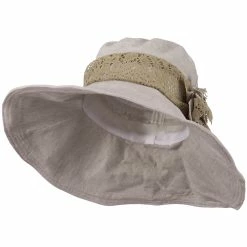 Jeanne Simmons 5 Inch Brim Lace Flower Accent Hat