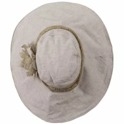 Jeanne Simmons 5 Inch Brim Lace Flower Accent Hat -Adams Shop lf001cr 5