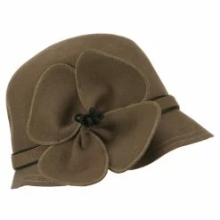 Jeanne Simmons Women's Flower Accent Wool Bucket Shape Cloche 21 Jeanne Simmons Women's Flower Accent Wool Bucket Shape Cloche -Adams Shop lf002cl khaki 5