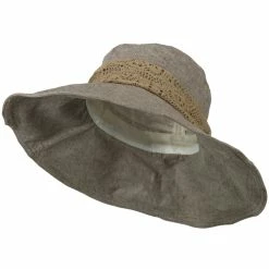 Jeanne Simmons 5 Inch Brim Lace Flower Accent Hat -Adams Shop lf002cr 1