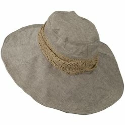 Jeanne Simmons 5 Inch Brim Lace Flower Accent Hat -Adams Shop lf002cr 2