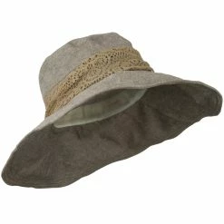 Jeanne Simmons 5 Inch Brim Lace Flower Accent Hat -Adams Shop lf002cr 4