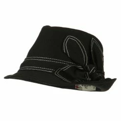Hatiya Ladies Fedora With Ribbon And Stitching