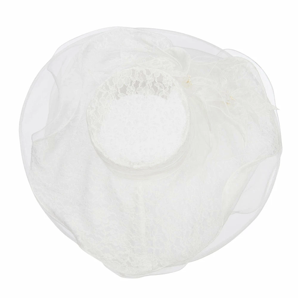 Something Special Lace Covered Wide Organza Hat 12 Something Special Lace Covered Wide Organza Hat - Image 10