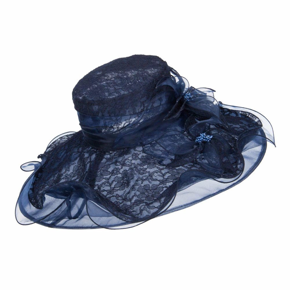 Something Special Lace Covered Wide Organza Hat 5 Something Special Lace Covered Wide Organza Hat - Image 3