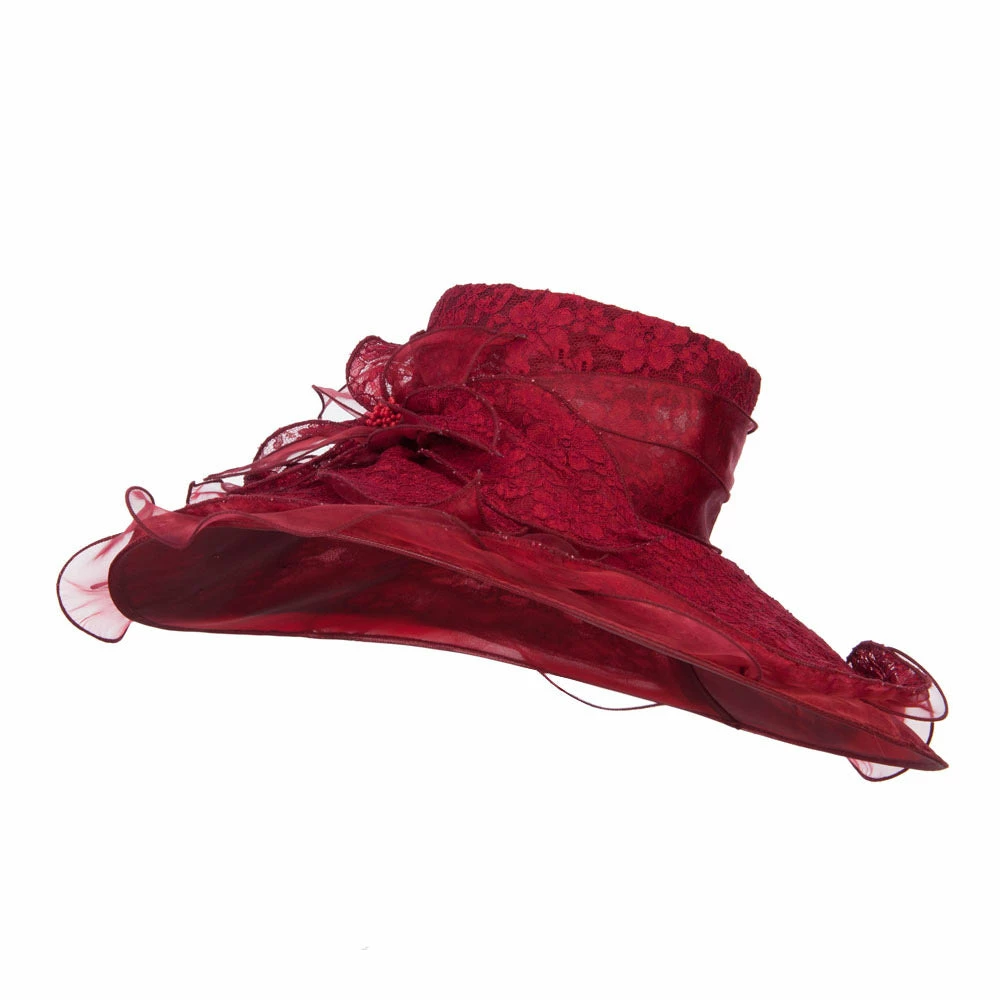 Something Special Lace Covered Wide Organza Hat 13 Something Special Lace Covered Wide Organza Hat - Image 11