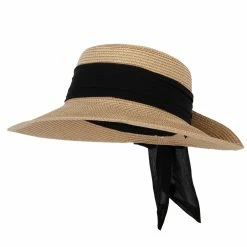 Jeanne Simmons Women's Metallic Tweed Paper Scarf Accented Folded Back Brim Hat