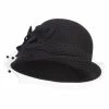 Something Special Leaf Flower Net Wool Cloche -Adams Shop ln001cl black 1