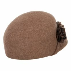 Jeanne Simmons Women's Flower Detailed Band Accented Short Brim Newsboy Cap Style Hat -Adams Shop lo001cb taupe mix 3
