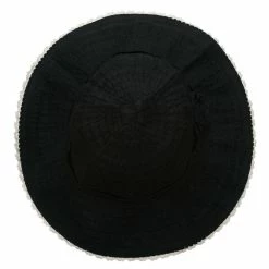 Jeanne Simmons Crushable Bucket Hat With Flower Accent -Adams Shop lp001cr black 5