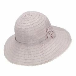 Jeanne Simmons Crushable Bucket Hat With Flower Accent -Adams Shop lp003cr pink 3
