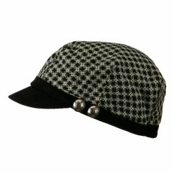 Jeanne Simmons Libby Silver Button Cabbie Cap 16 Jeanne Simmons Libby Silver Button Cabbie Cap -Adams Shop ls001cb 5
