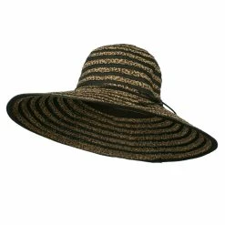 Jeanne Simmons Woman's Leopard Stripe Paper Braid Hat