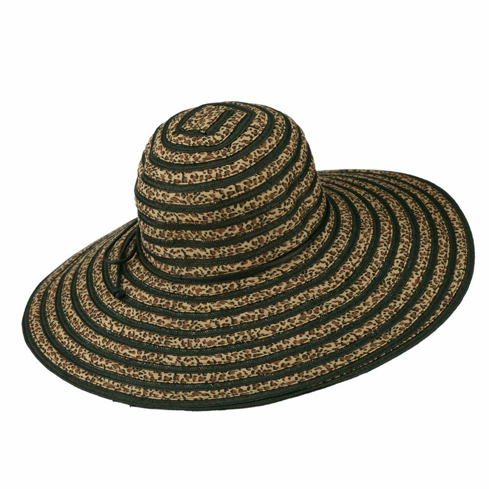Jeanne Simmons Woman's Leopard Stripe Paper Braid Hat 4 Jeanne Simmons Woman's Leopard Stripe Paper Braid Hat - Image 2