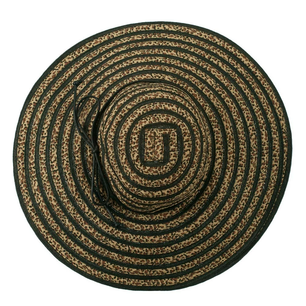 Jeanne Simmons Woman's Leopard Stripe Paper Braid Hat 6 Jeanne Simmons Woman's Leopard Stripe Paper Braid Hat - Image 4