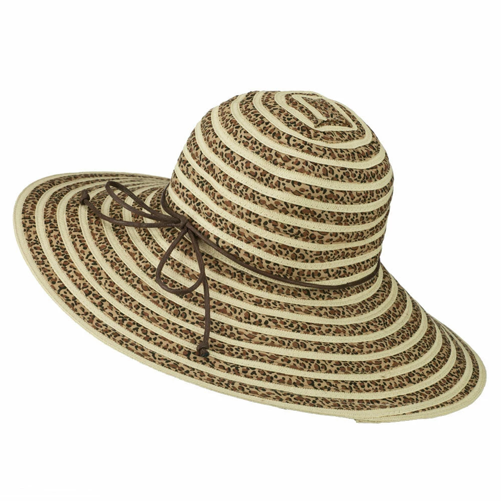 Jeanne Simmons Woman's Leopard Stripe Paper Braid Hat 15 Jeanne Simmons Woman's Leopard Stripe Paper Braid Hat - Image 13