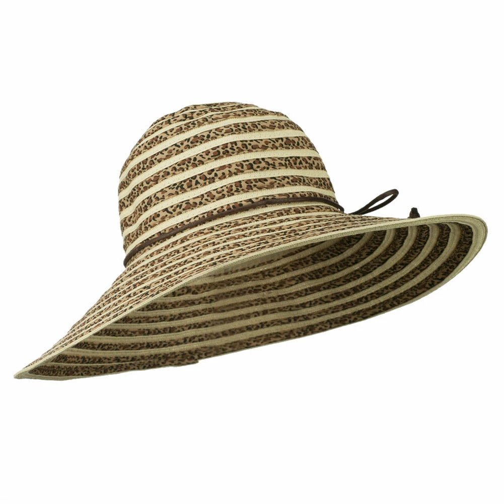 Jeanne Simmons Woman's Leopard Stripe Paper Braid Hat 16 Jeanne Simmons Woman's Leopard Stripe Paper Braid Hat - Image 14