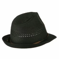 MG Ladies Toyo Braid Fedora Hat -Adams Shop lt001cf black 3