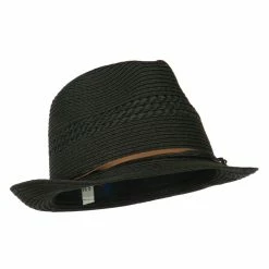 MG Ladies Toyo Braid Fedora Hat -Adams Shop lt001cf black 4