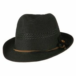 MG Ladies Toyo Braid Fedora Hat -Adams Shop lt001cf black 5