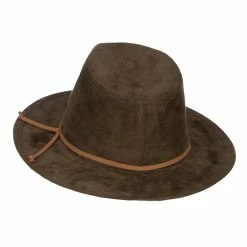 Jeanne Simmons Women's Leatherette Tie Suede Panama Hat 18 Jeanne Simmons Women's Leatherette Tie Suede Panama Hat -Adams Shop lt001pe olive 2