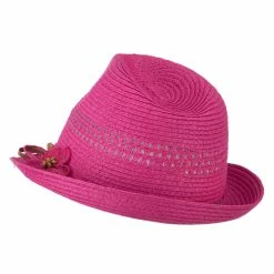 MG Ladies Toyo Braid Fedora Hat -Adams Shop lt002cf fuchsia 2