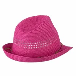 MG Ladies Toyo Braid Fedora Hat -Adams Shop lt002cf fuchsia 3