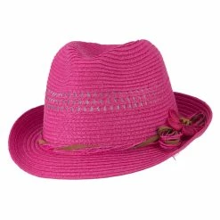 MG Ladies Toyo Braid Fedora Hat -Adams Shop lt002cf fuchsia 5