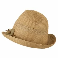 MG Ladies Toyo Braid Fedora Hat -Adams Shop lt003cf khaki 2