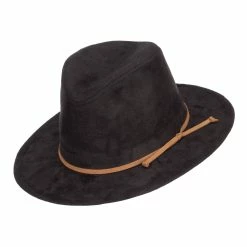 Jeanne Simmons Women's Leatherette Tie Suede Panama Hat 31 Jeanne Simmons Women's Leatherette Tie Suede Panama Hat -Adams Shop lt003pe black 5