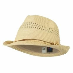 MG Ladies Toyo Braid Fedora Hat -Adams Shop lt004cf natural 1