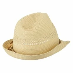 MG Ladies Toyo Braid Fedora Hat -Adams Shop lt004cf natural 3