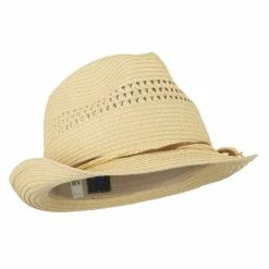 MG Ladies Toyo Braid Fedora Hat -Adams Shop lt004cf natural 4