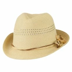 MG Ladies Toyo Braid Fedora Hat -Adams Shop lt004cf natural 5