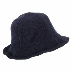 Jeanne Simmons Ladies Wool Wired 3 Inch Brim Bucket Hat -Adams Shop lw003bh navy 3