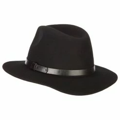 Jeanne Simmons Women's Leather Band Trim Accented Large Brim Wool Fedora Hat 8 Jeanne Simmons Women's Leather Band Trim Accented Large Brim Wool Fedora Hat -Adams Shop ma001cf black 2