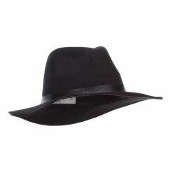 Hatiya Suede Panama PU Buckle Band Hat 20 Hatiya Suede Panama PU Buckle Band Hat -Adams Shop mb001cf black 4