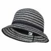 Jeanne Simmons Women's Bow Toyo Braid Cloche -Adams Shop mb001cl black white 1