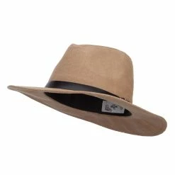 Hatiya Suede Panama PU Buckle Band Hat 22 Hatiya Suede Panama PU Buckle Band Hat -Adams Shop mb002cf tan 1
