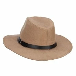 Hatiya Suede Panama PU Buckle Band Hat 23 Hatiya Suede Panama PU Buckle Band Hat -Adams Shop mb002cf tan 2