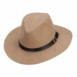 Hatiya Suede Panama PU Buckle Band Hat 26 Hatiya Suede Panama PU Buckle Band Hat -Adams Shop mb002cf tan 5