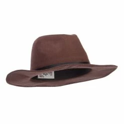 Hatiya Suede Panama PU Buckle Band Hat 30 Hatiya Suede Panama PU Buckle Band Hat -Adams Shop mb003cf brown 4