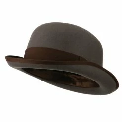 Jeanne Simmons Men's Felt Bowler Hat With Ribbon Trim