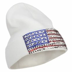 Something Special American Flag Stone Beanie -Adams Shop mg001di white 4