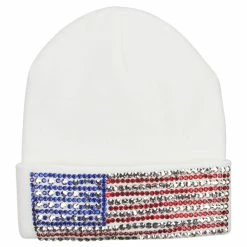 Something Special American Flag Stone Beanie -Adams Shop mg001di white 5