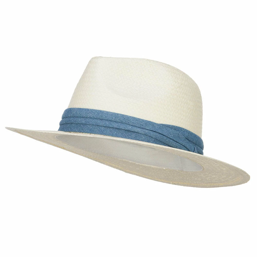 MG Toyo Fedora Hat With Color Band 3 MG Toyo Fedora Hat With Color Band